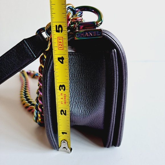 Chanel Purple Iridescent Quilted Leather Small Boy Flap Shoulder Bag - Picture 10 of 16